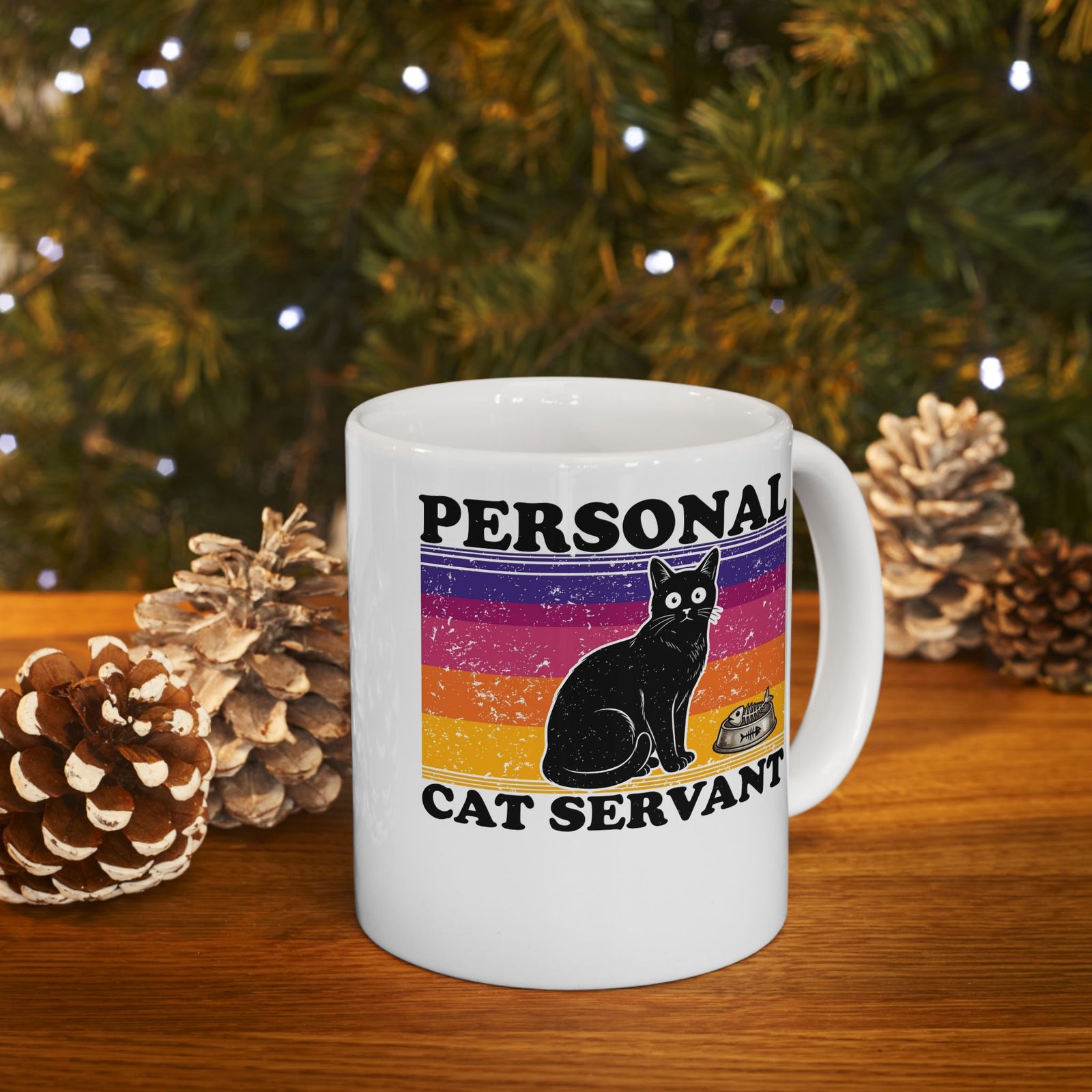 Personal Cat Servant Ceramic Mug — Funny Cat Lover Mug
