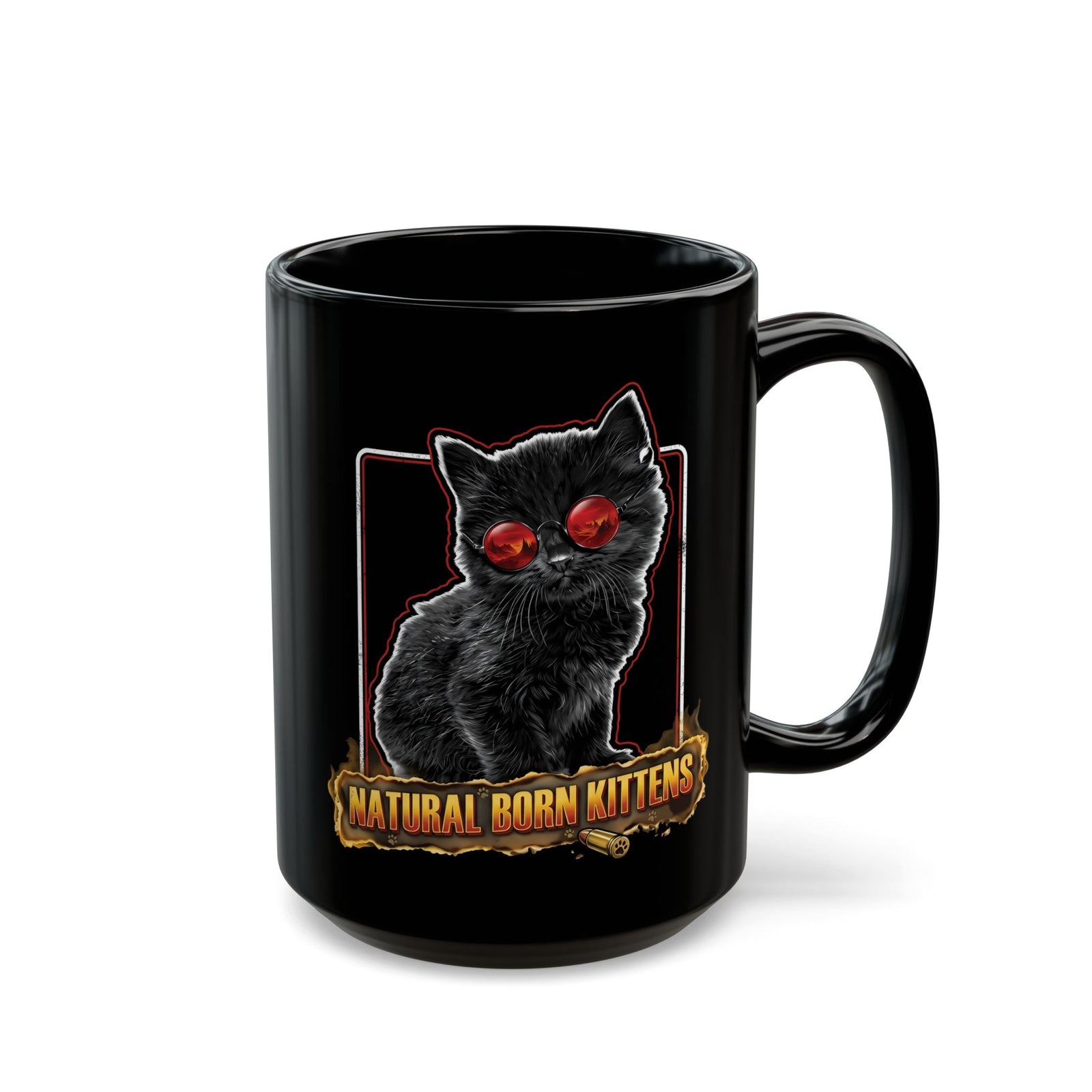 Natural Born Kittens Black Mug