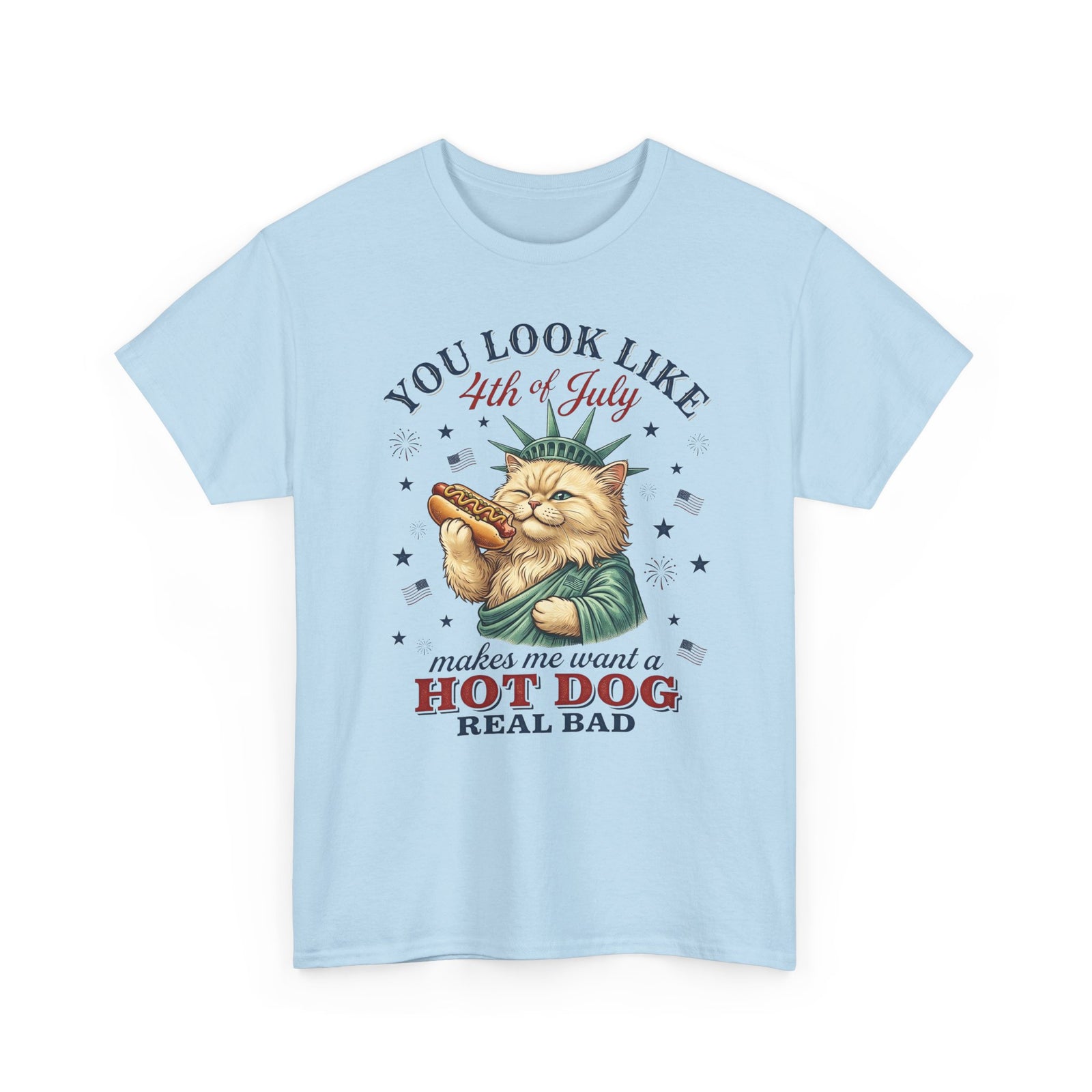 4th of July Cat & Hot Dog T-Shirt — Patriotic Fourth of July Tee