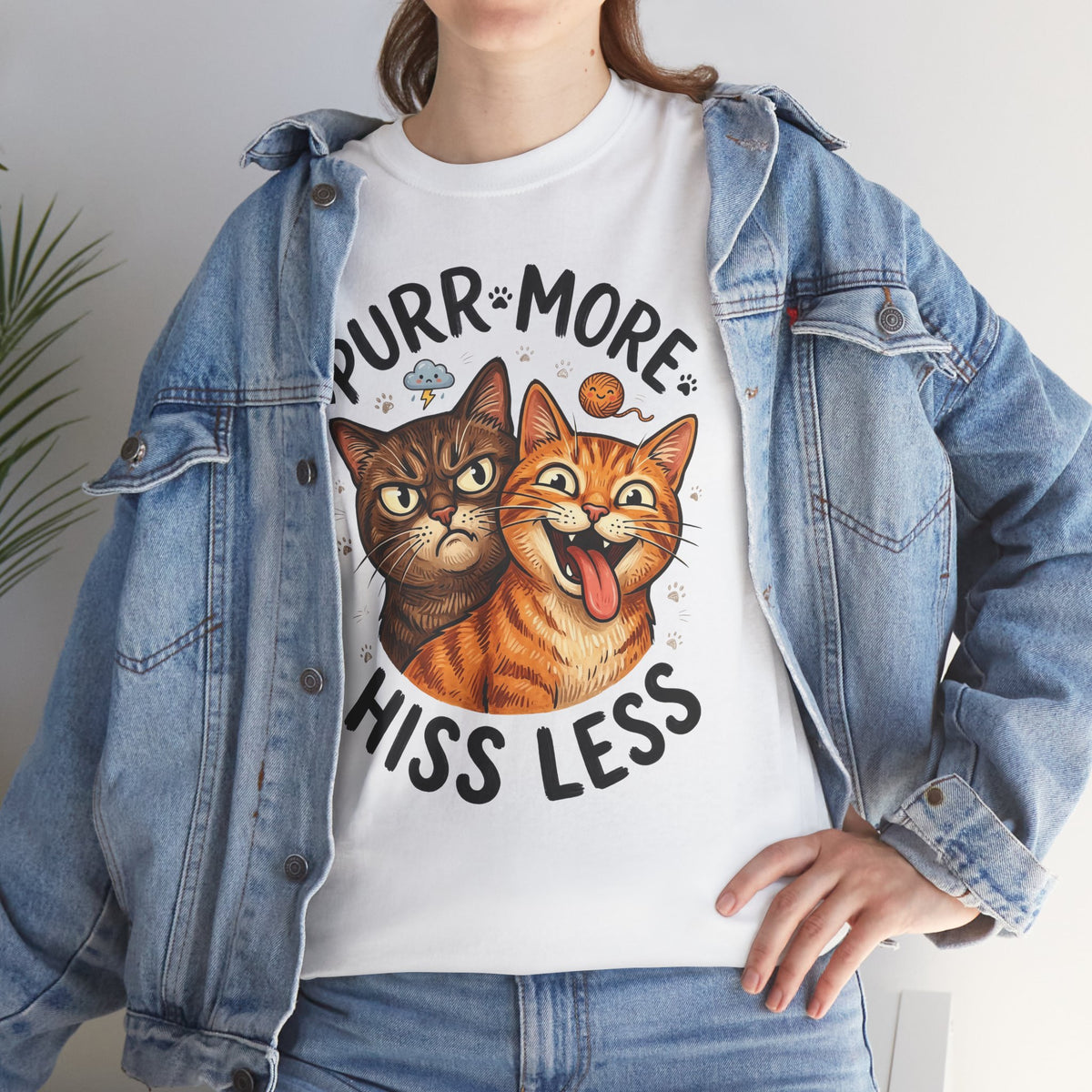 Purr More Hiss Less Cat T-Shirt