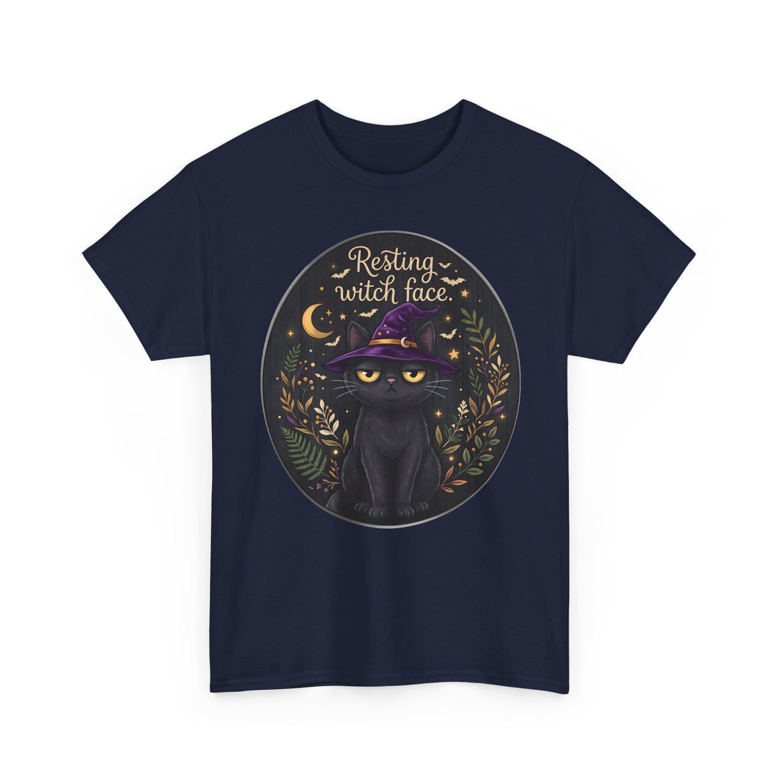 Resting Witch Face Black Cat Shirt — Sarcastic Halloween Witch Hat T-Shirt