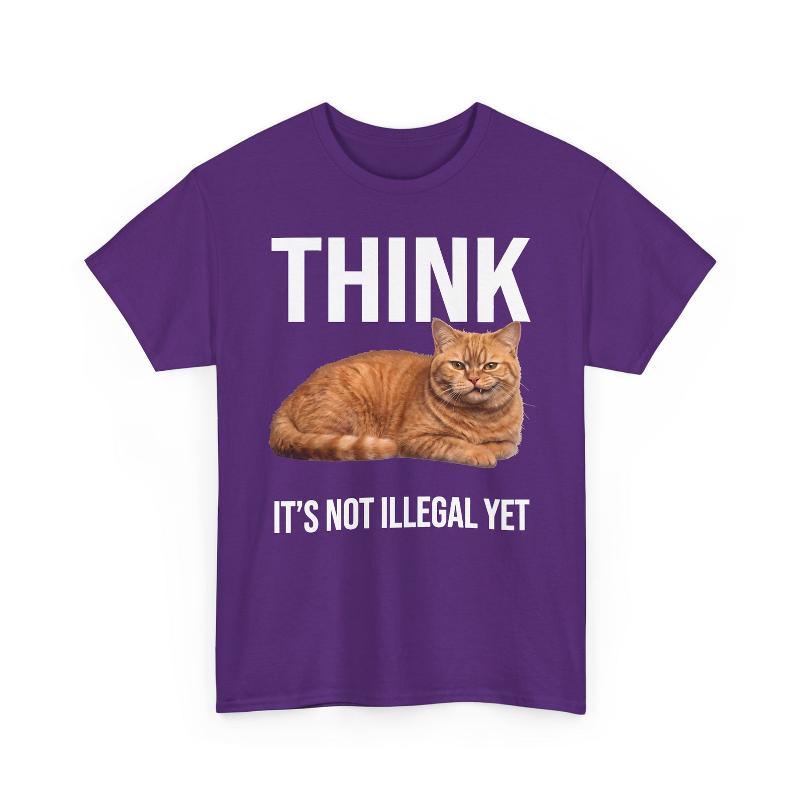 Think It's Not Illegal Yet T-Shirt — Funny Orange Cat Sarcastic Tee