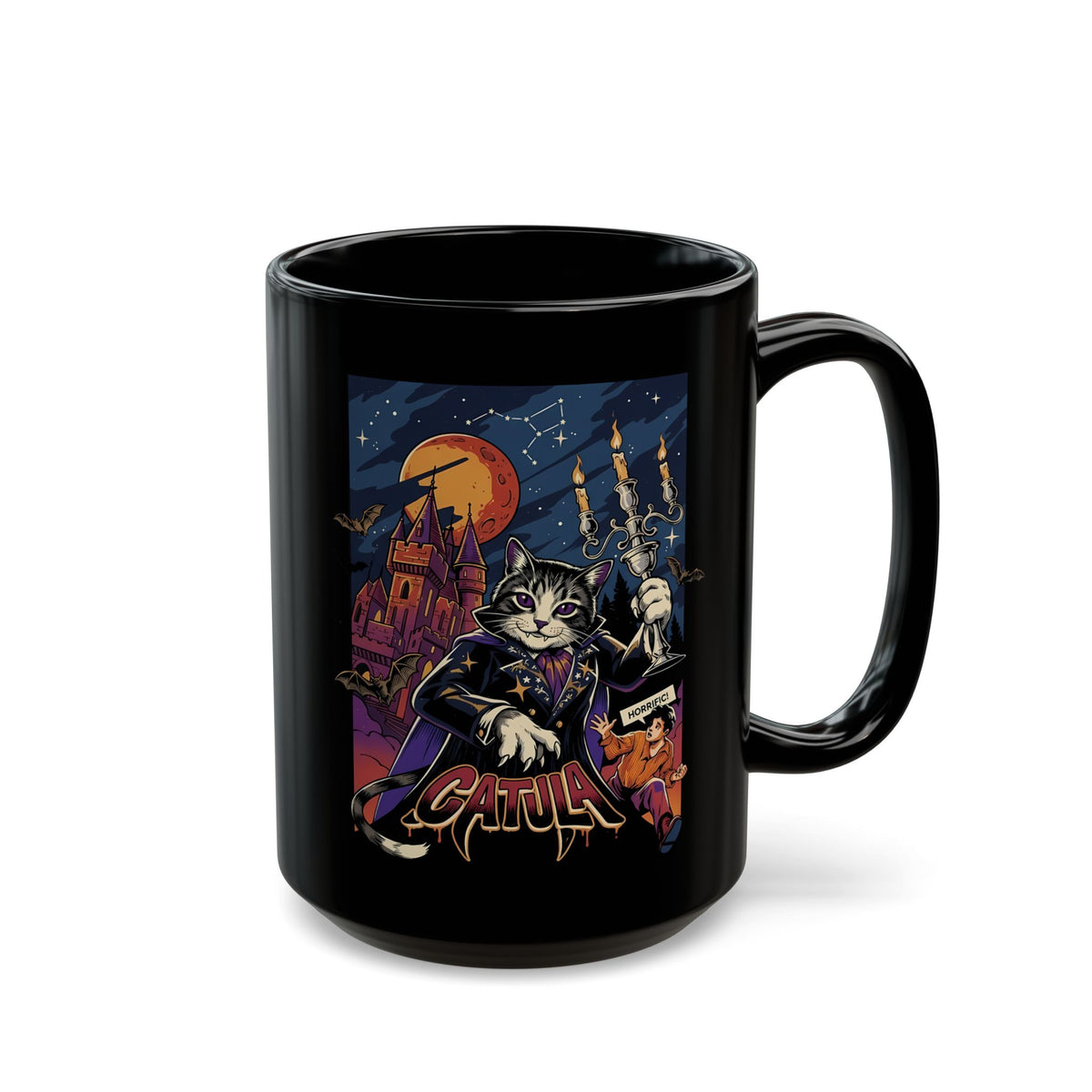 Catula Cat Dracula Black Mug