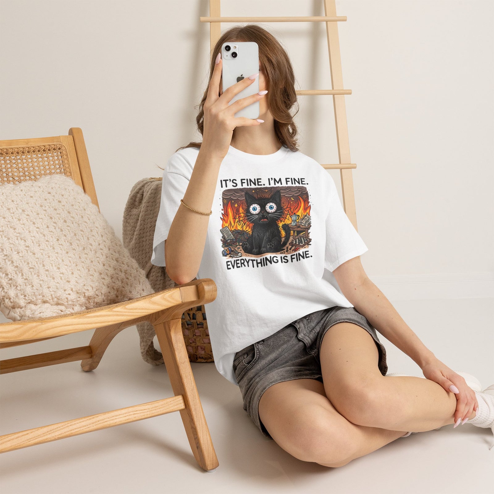 It's Fine I'm Fine Cat T-Shirt