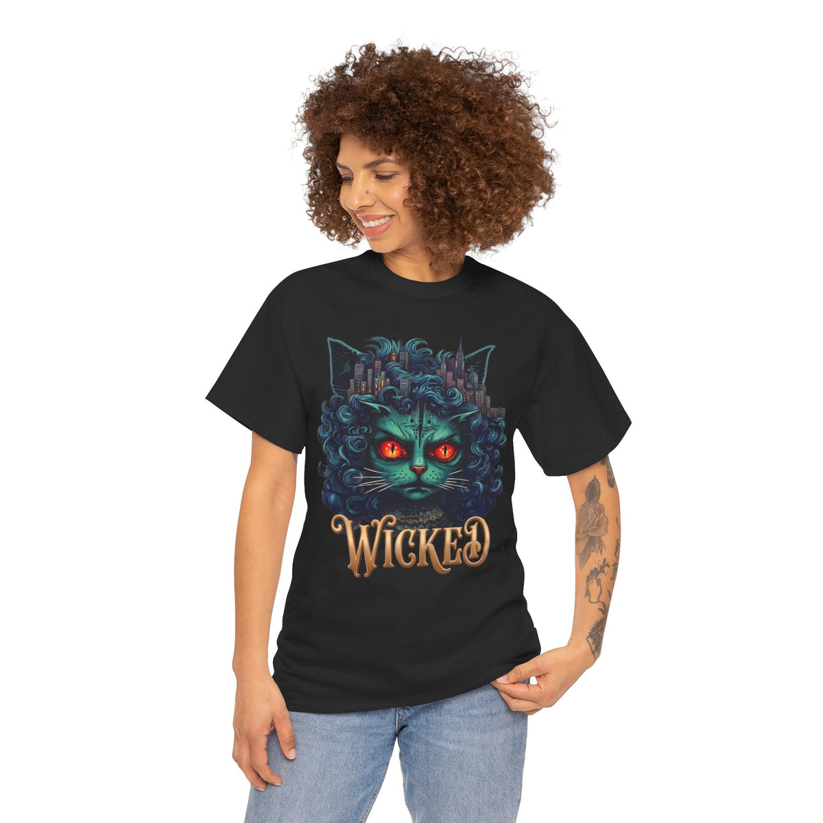 Wicked Green Witch Cat Broadway Shirt — Spooky Musical Parody T-Shirt