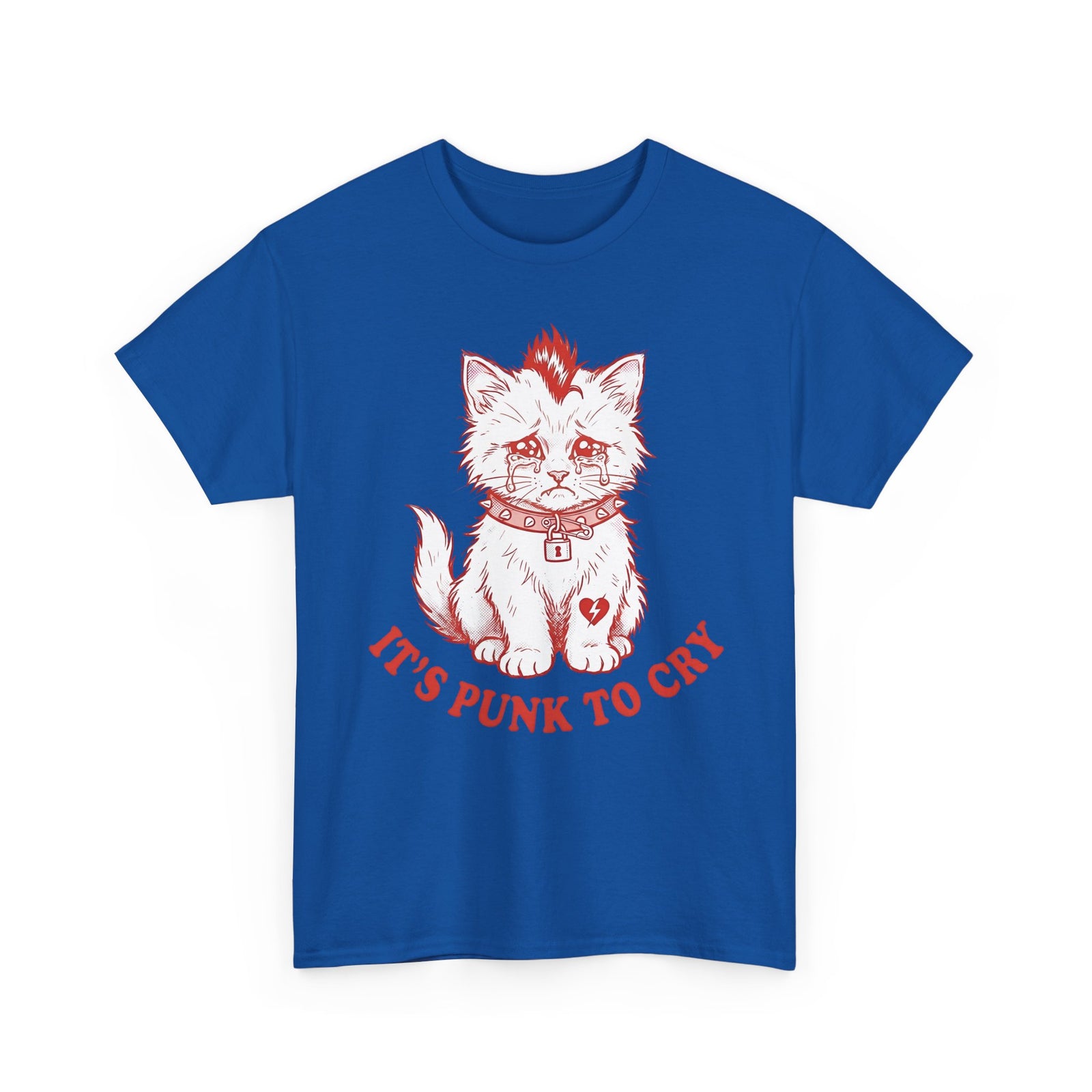 It's Punk To Cry Cat Tee — Cute Punk Cat Graphic T-Shirt
