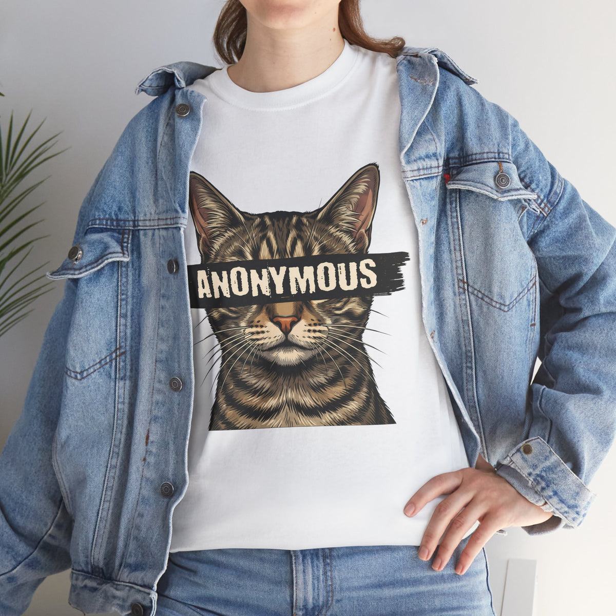 "Anonymous" Censored Cat T-Shirt, Edgy Feline Graphic Tee