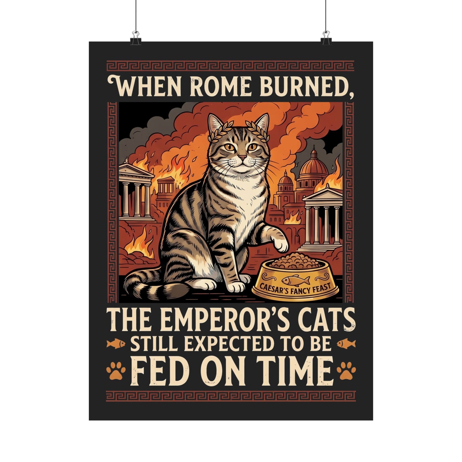 Ancient Roman 'Caesar' Cat Lover Poster