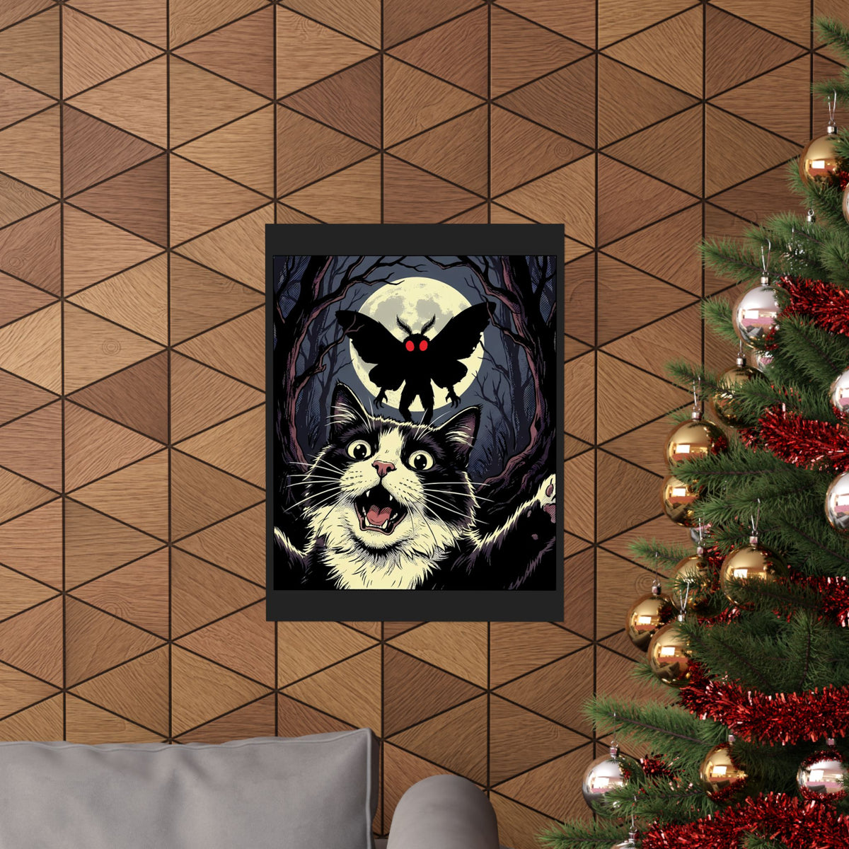 Cat Selfie with Mothman Poster