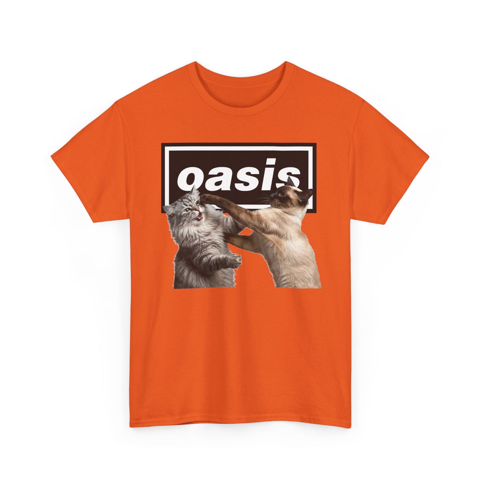 Oasis Cat Fight T-Shirt — Desert Cat Battle Graphic Tee