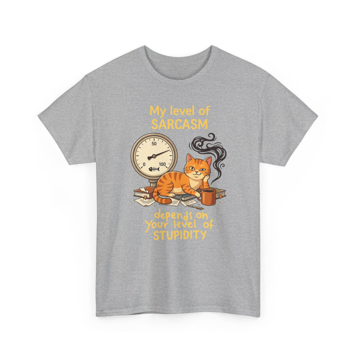 Sarcasm Depends On Your Stupidity Cat T-Shirt