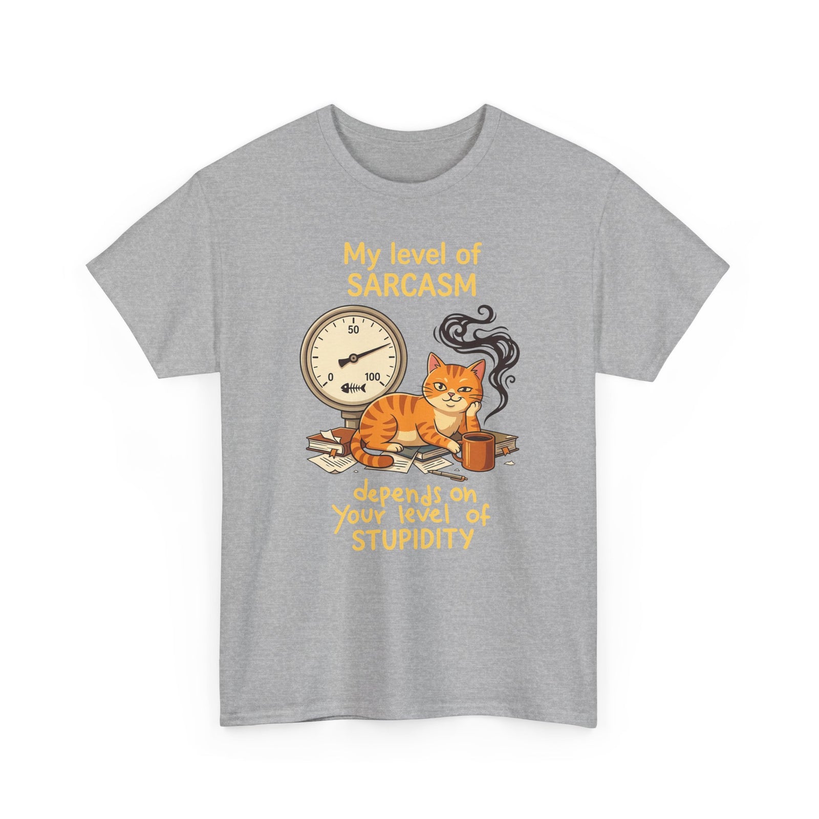 Sarcasm Depends On Your Stupidity Cat T-Shirt