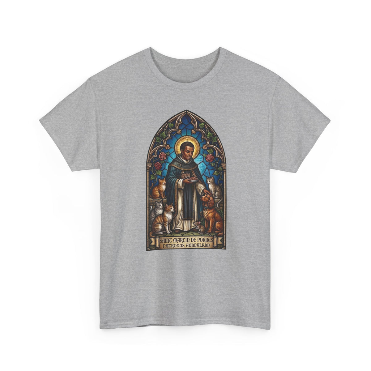 Saint Martin de Porres Cat Lovers T-Shirt — Patron of Animals Tee