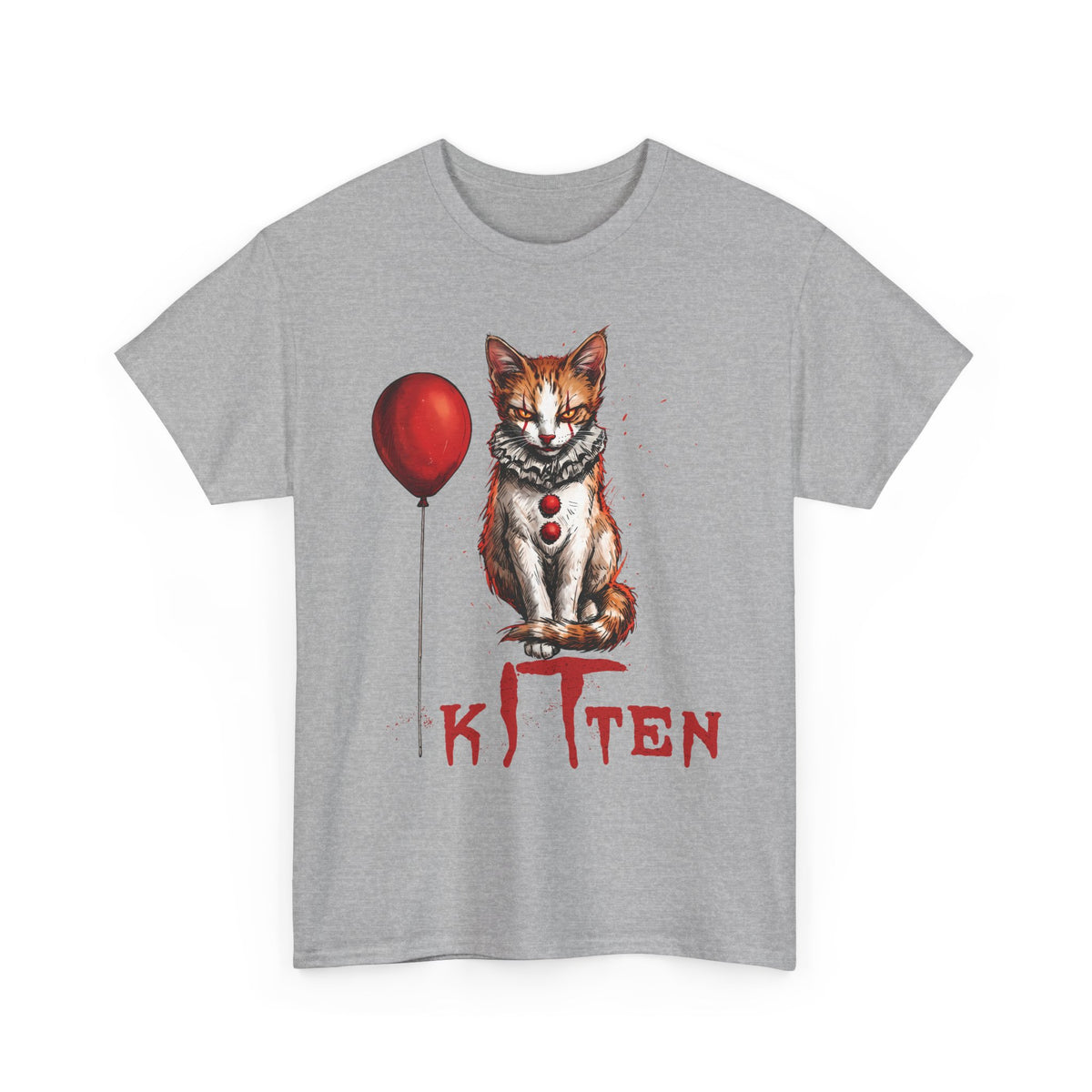 KITTEN Horror Clown T-Shirt — Spooky Orange Tabby Clown Cosplay Apparel