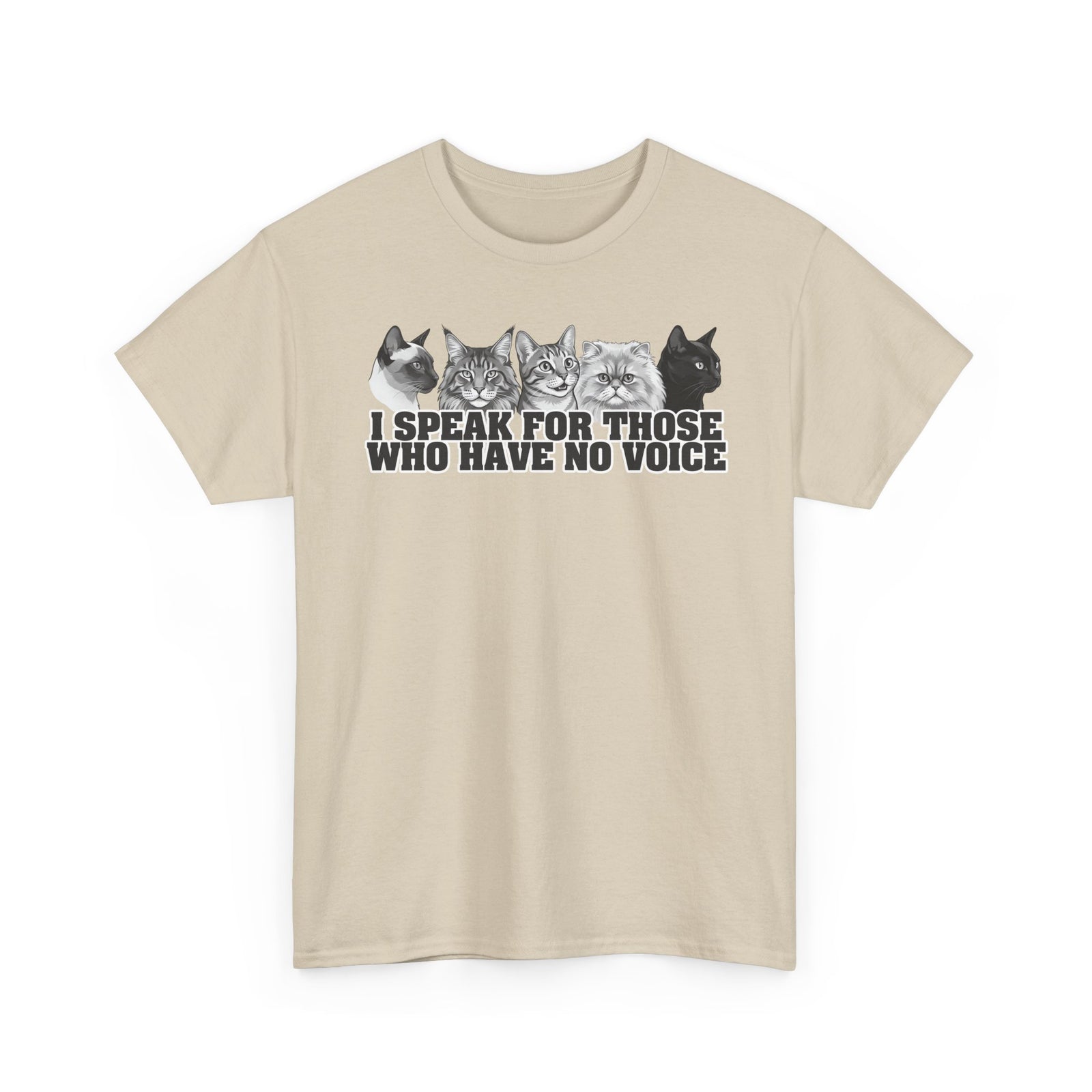 Cat Lover T-Shirt — "I Speak for Those Who Have No Voice" Animal Rescue Tee