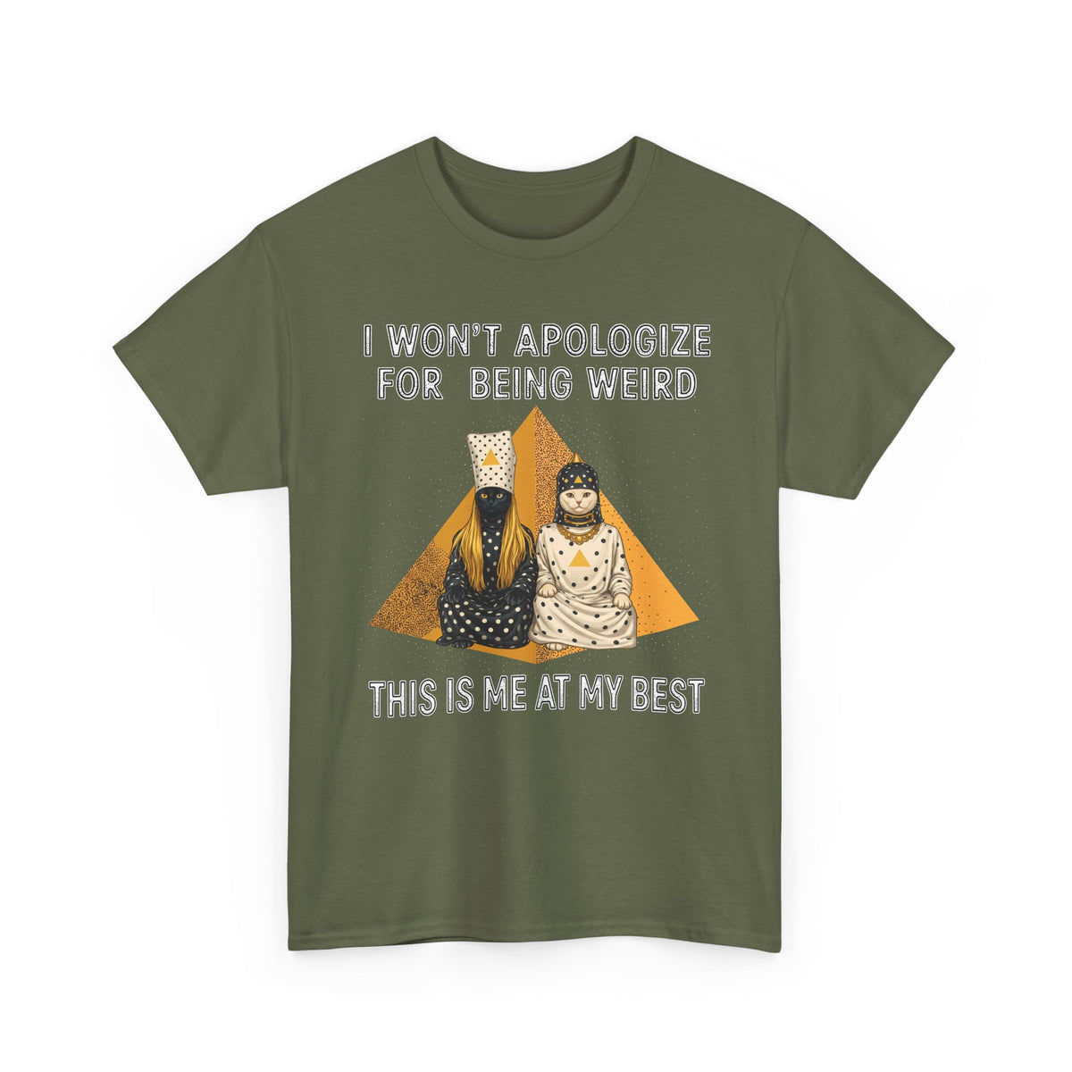 I Won't Apologize For Being Weird T-Shirt — Surreal Retro Cult Cats Graphic