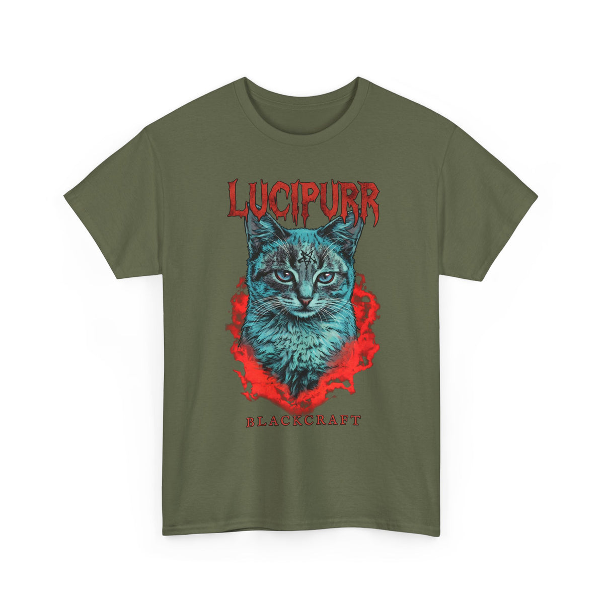Lucipurr Blackcraft T-Shirt — Edgy Heavy Metal Satanic Cat Graphic Tee