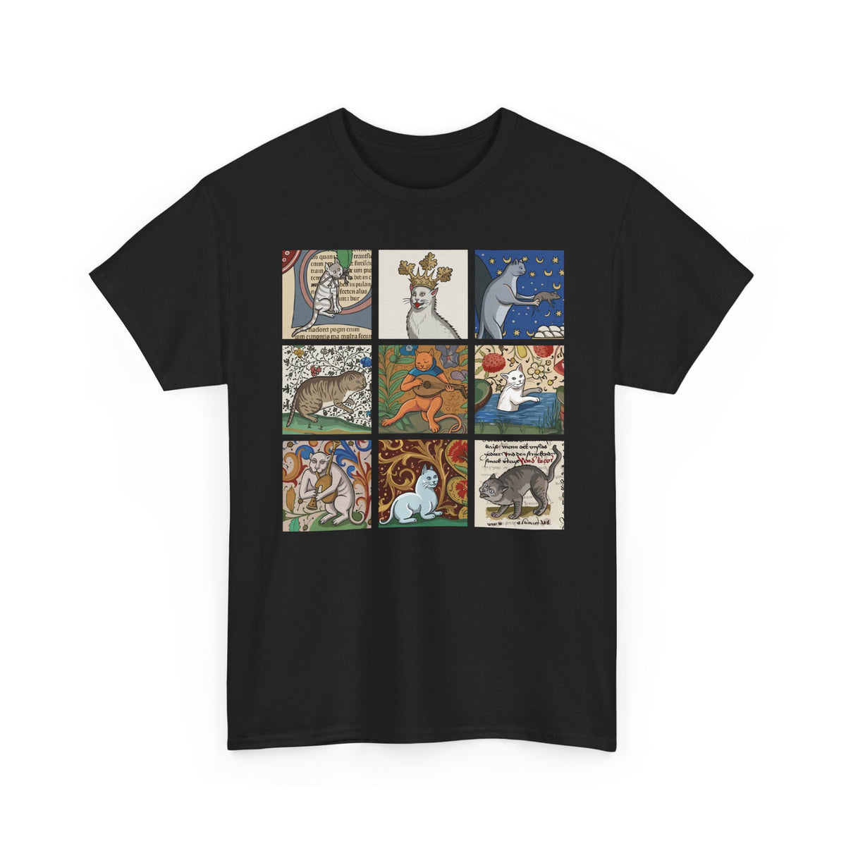 Medieval Cats T-Shirt — Vintage Heraldic Cat Design