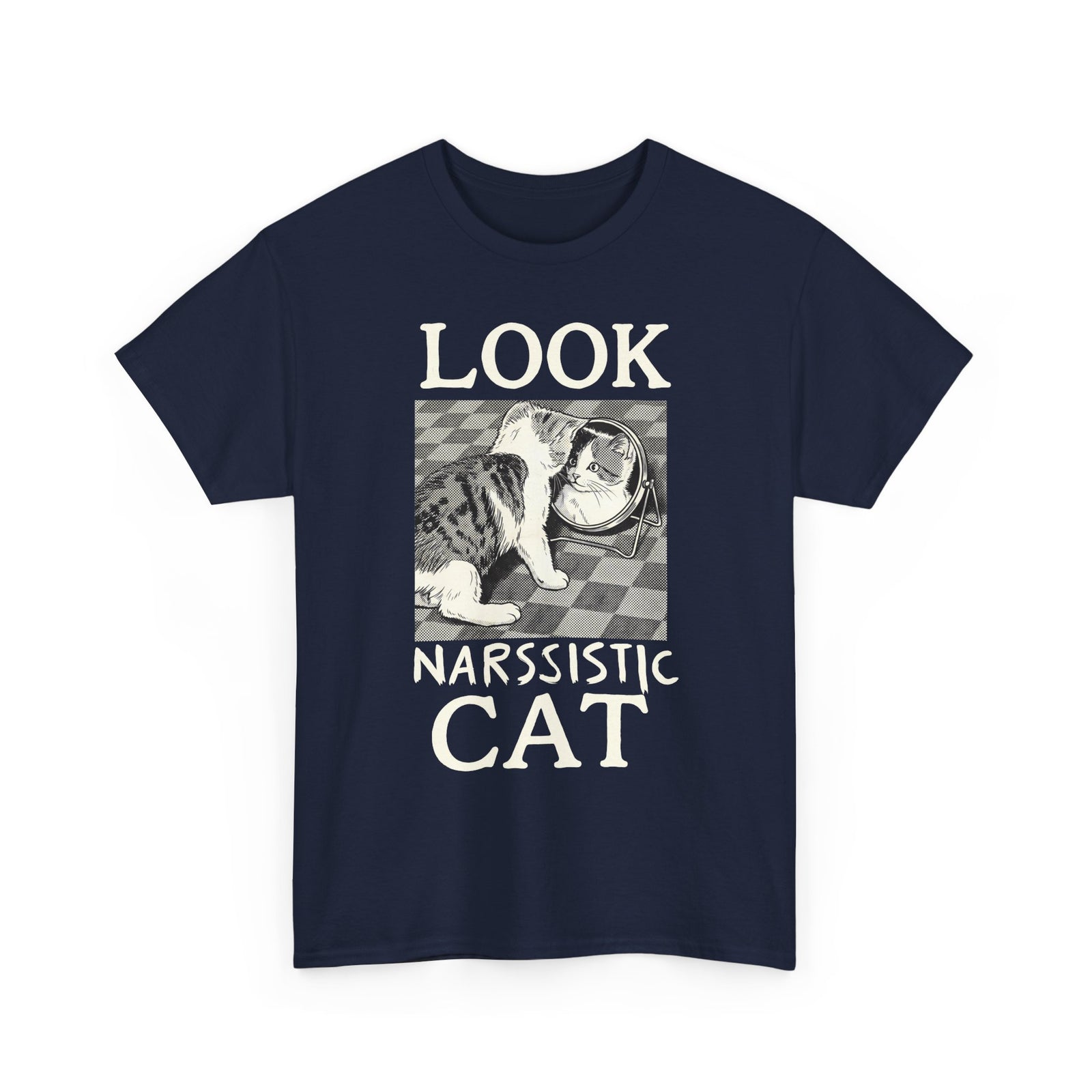 Look Narssistic Cat T-Shirt — Funny Mirror Reflection Tabby Tee