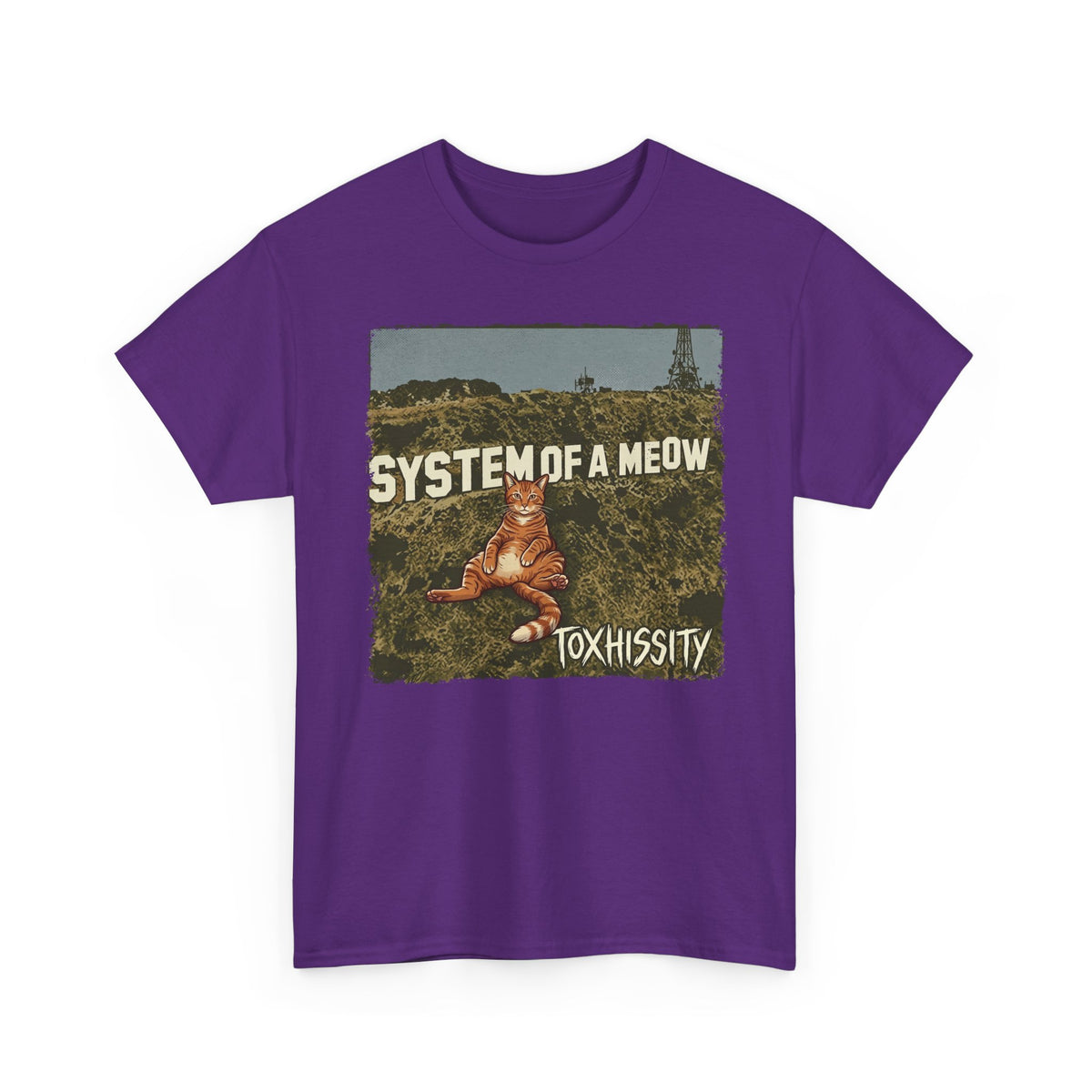 System of a Meow Cat Band Tee — "Toxhissity" Vintage Rock T-Shirt