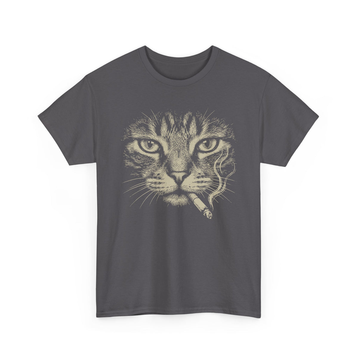 Smoking Cat T-Shirt — Vintage Grunge Cat Graphic Tee