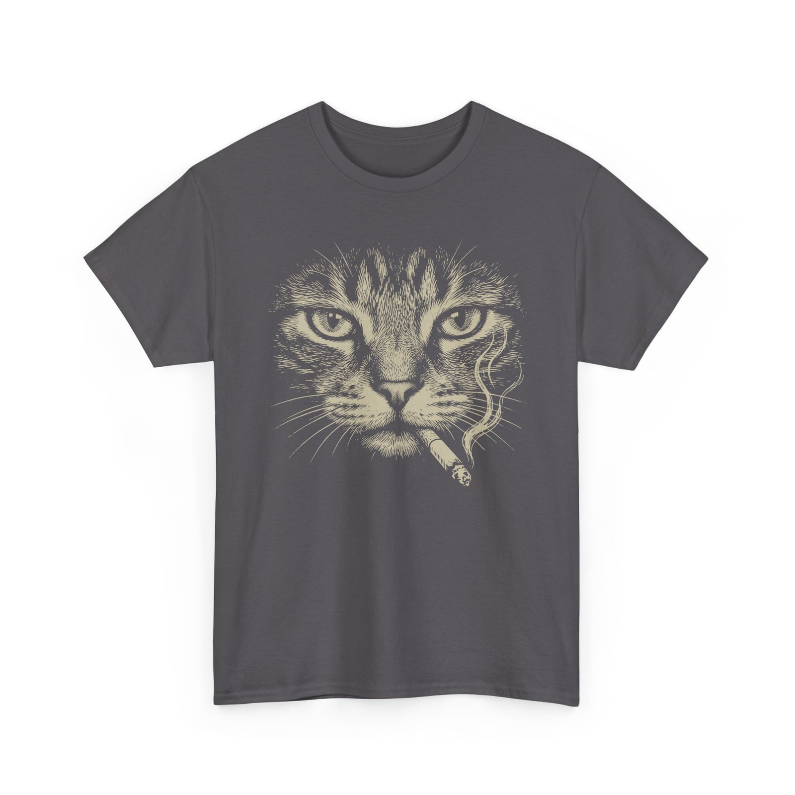 Smoking Cat T-Shirt — Vintage Grunge Cat Graphic Tee