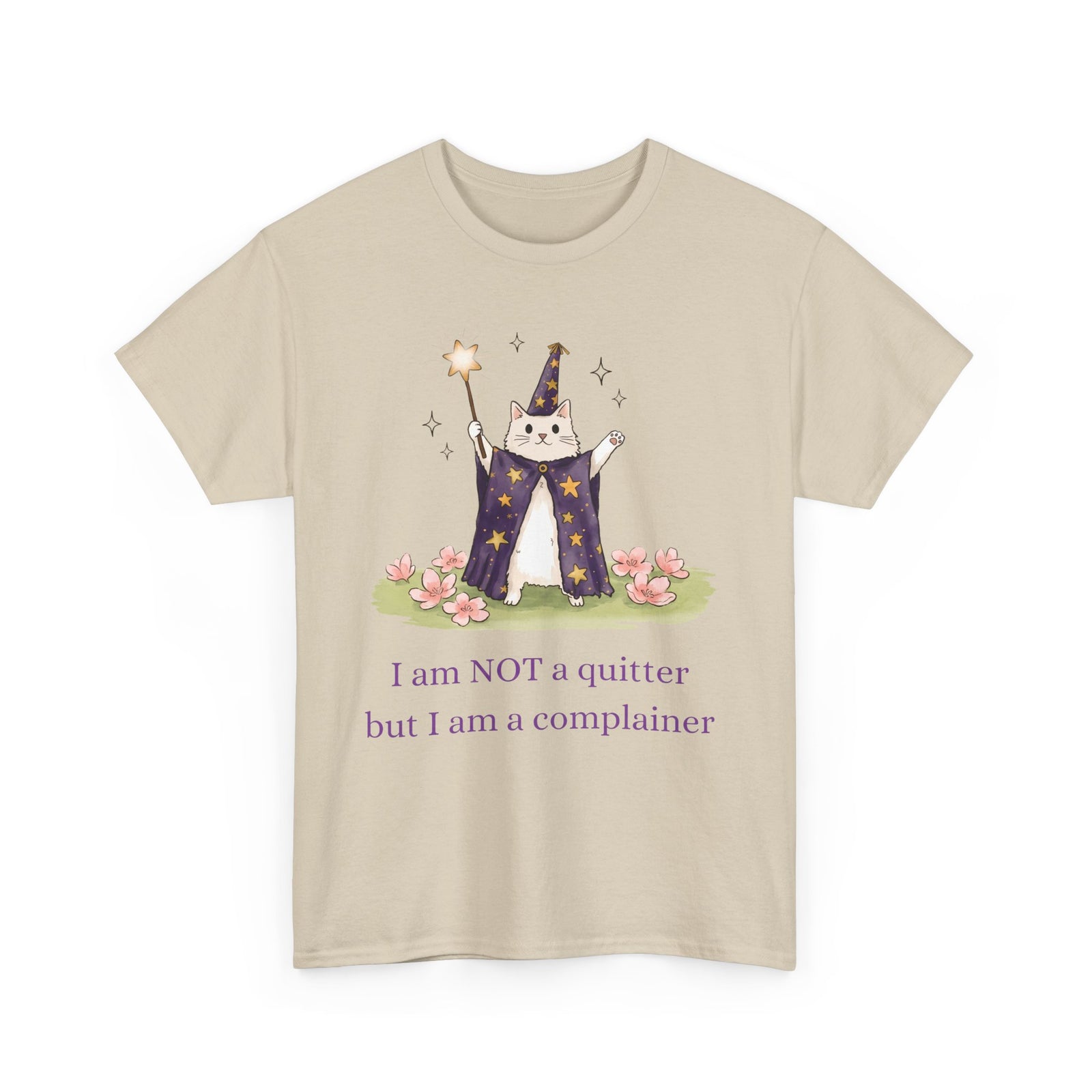 Funny Wizard Cat T-Shirt — Whimsical Magical Feline Complainer Apparel