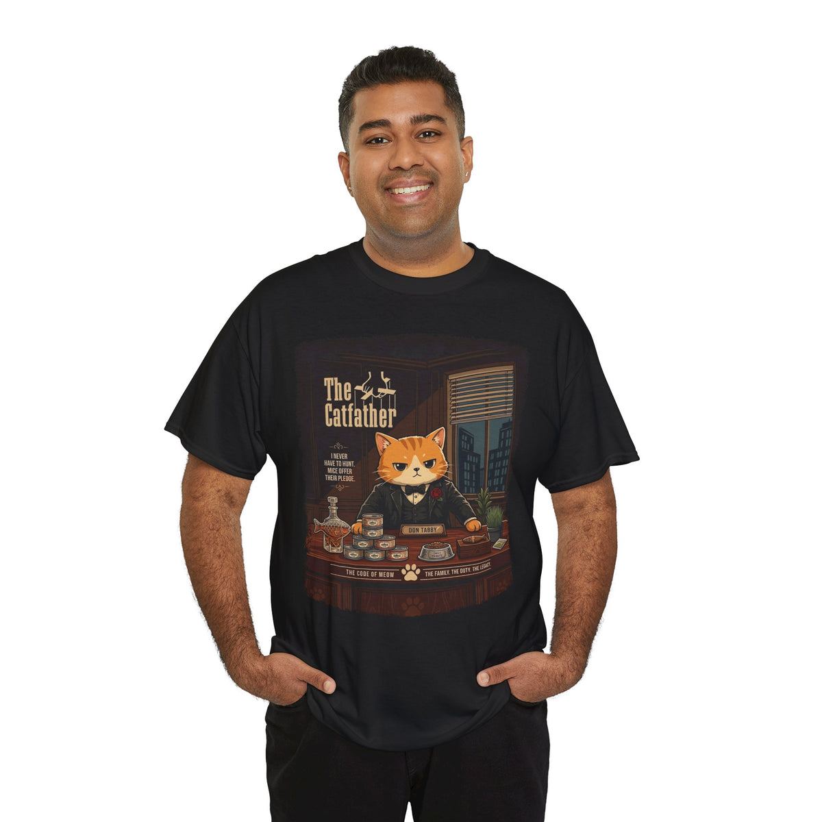 The Catfather T-Shirt — Funny Mafia Cat Tee for Cat Lovers