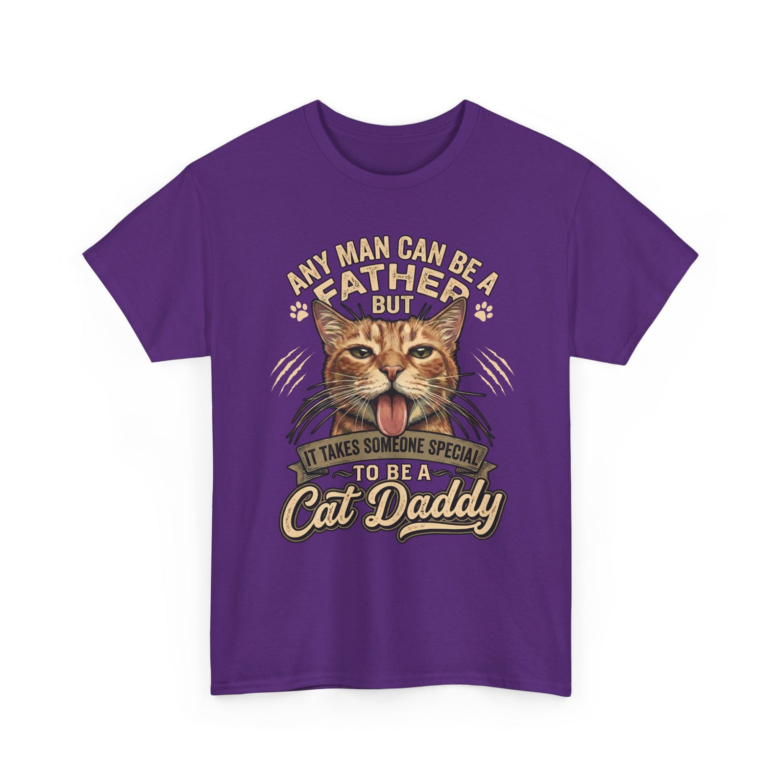 Cat Daddy Father's Day T-Shirt — Funny Orange Tabby Blep Graphic Tee