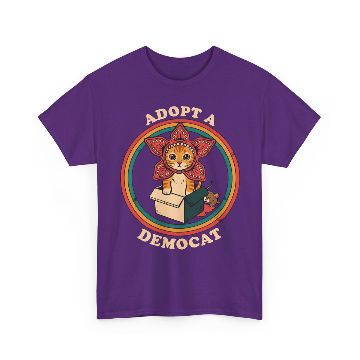 Adopt A Democat T-Shirt — Stranger Things Parody Orange Tabby Tee