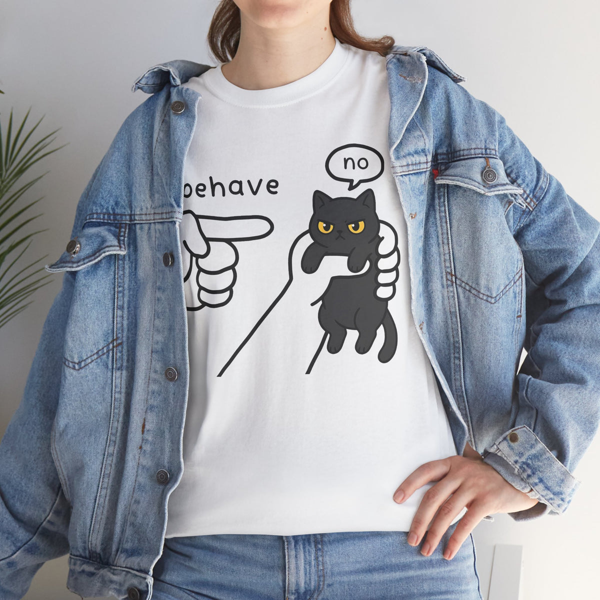 Behave No Black Cat T-Shirt — Cute Funny Cat Graphic Tee