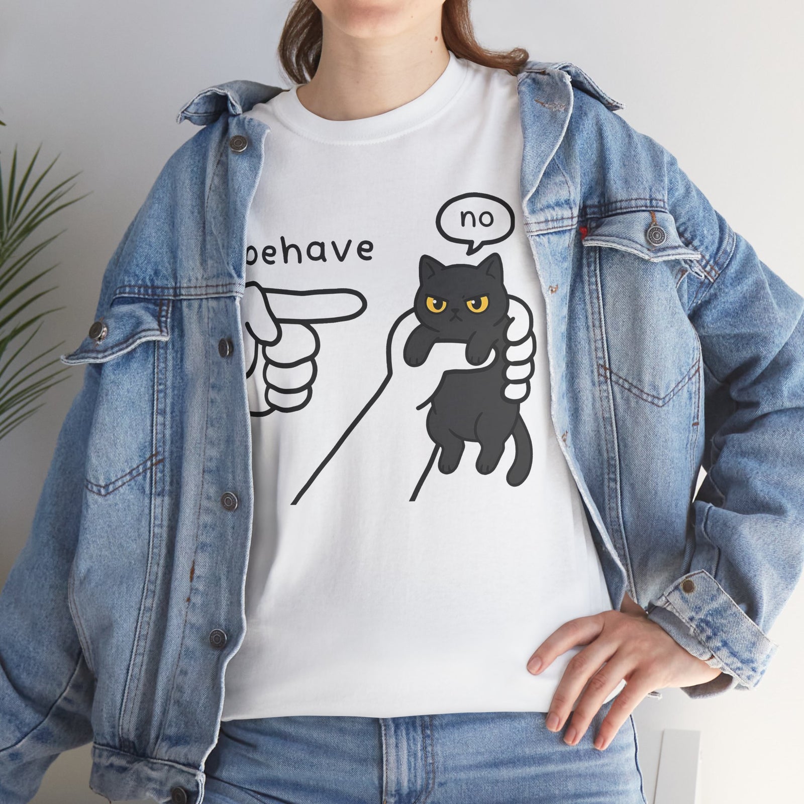 Behave No Black Cat T-Shirt — Cute Funny Cat Graphic Tee