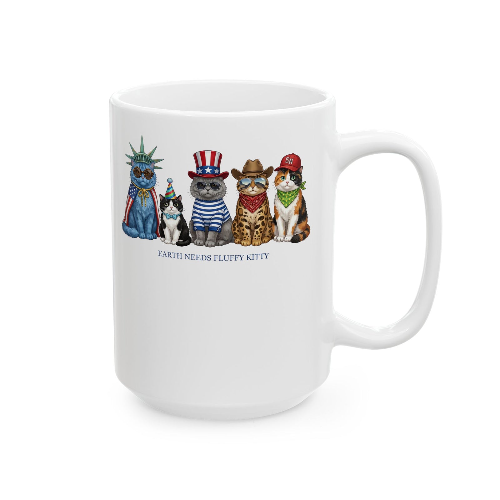 Earth Needs Fluffy Kitty Ceramic Mug