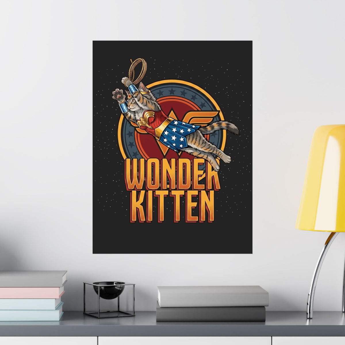 Wonder Kitten Poster — Cute Graphic Cat Poster