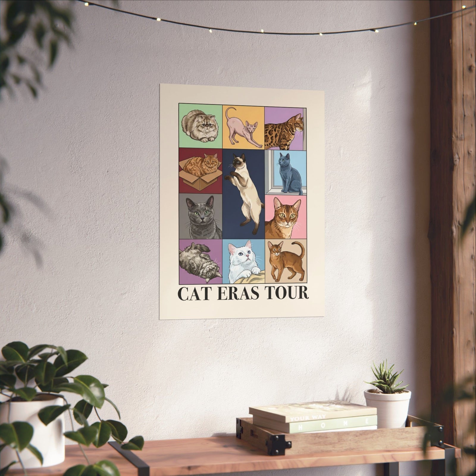 Cat Eras Tour Poster — Retro Band Poster for Cat Lovers
