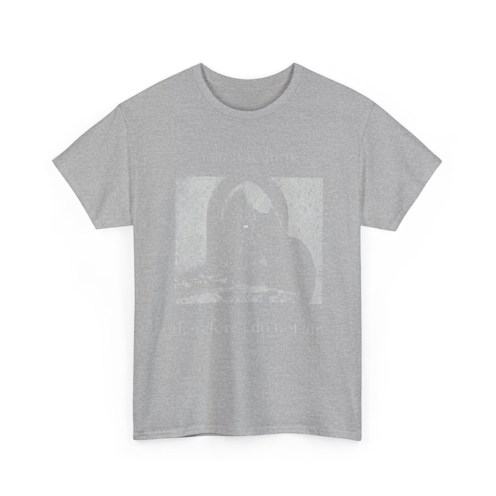 Vintage Black Cat T-Shirt — "I Do Not Think Therefore I Do Not Am"