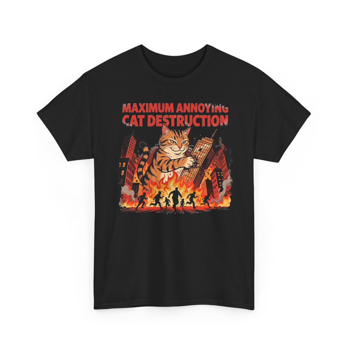 Cat Destruction Tee — 'Maximum Annoyance: Cat Destruction' Retro Apocalyptic Cat Graphic T‑Shirt