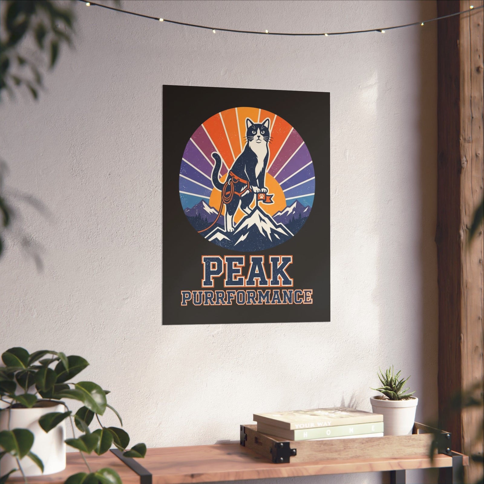 Cat Hiking Poster — "Peak Purformance" Outdoor Adventure Poster