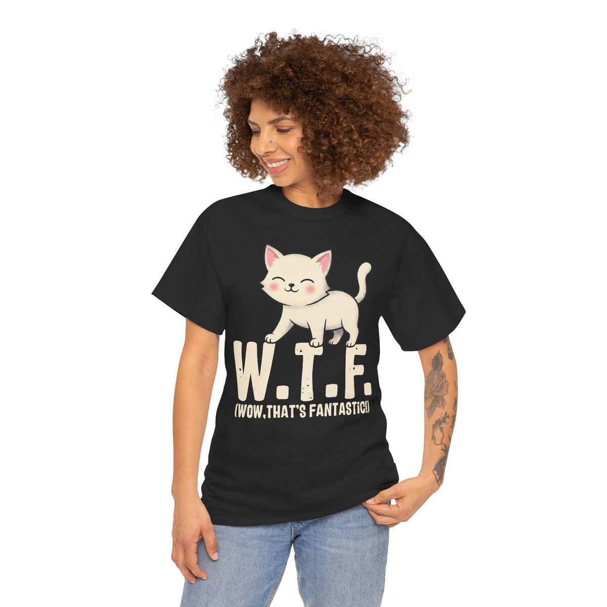 W.T.F. Cat Tee — Cute Kitten "Wow, That’s Fantastic" Graphic T-Shirt