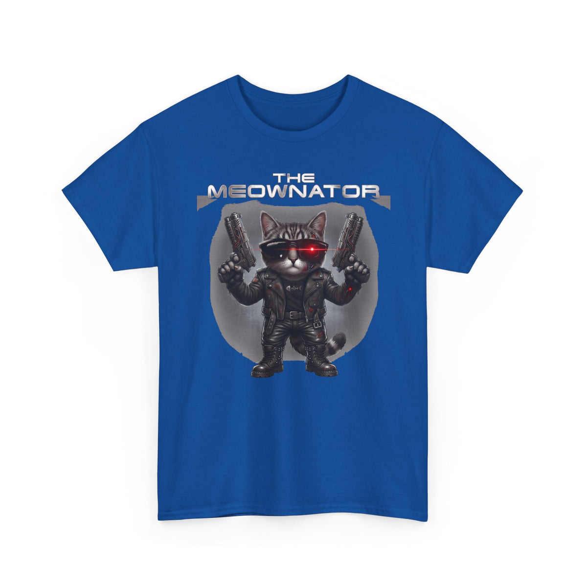 The Meownator T-Shirt — Funny Sci-Fi Cyborg Cat Parody Tee