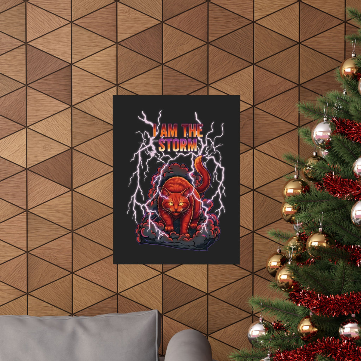 I Am The Storm Cat Poster — Bold Cat Graphic Poster