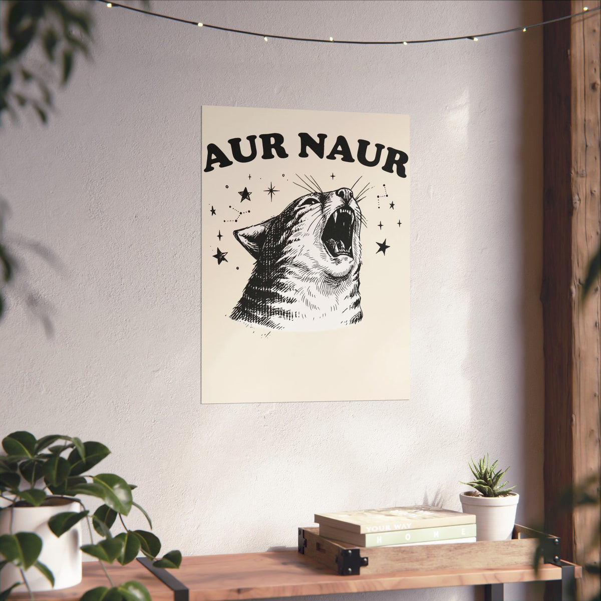 Aur Naur Funny Cat Poster — Cute Funny Cat Poster