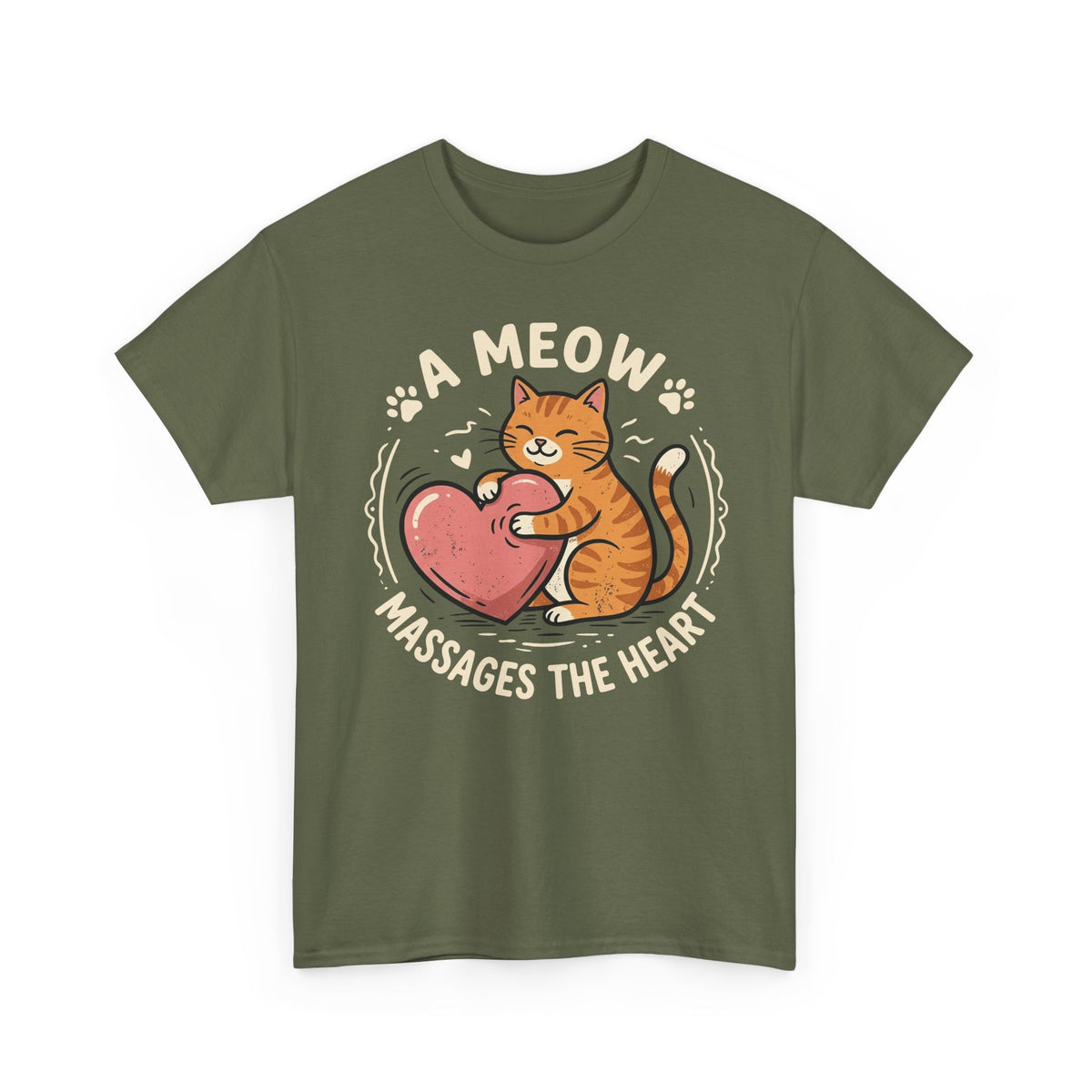 'A Meow Massages The Heart' Cat T-Shirt