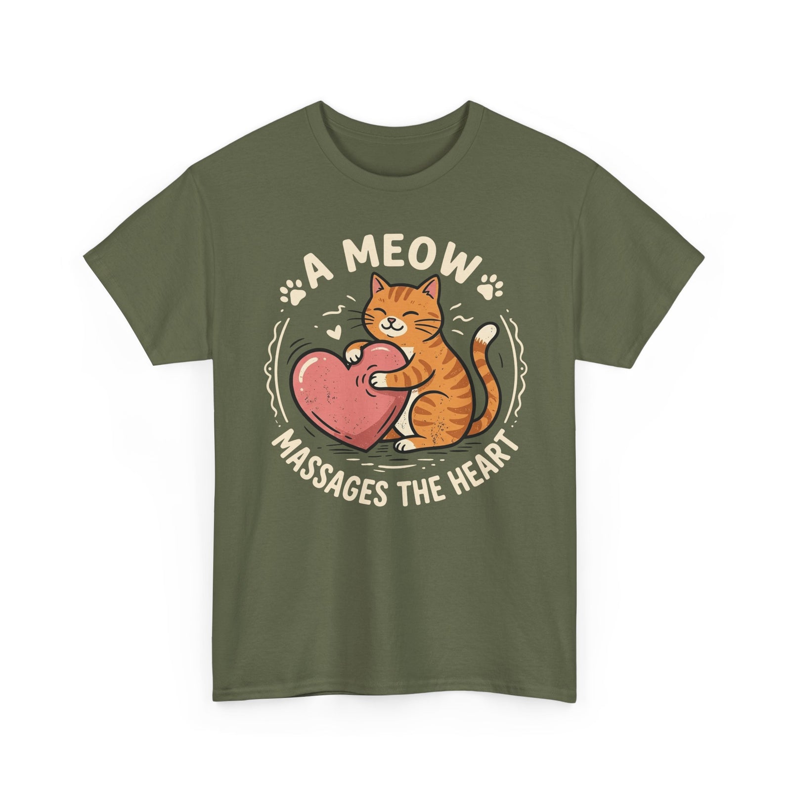 'A Meow Massages The Heart' Cat T-Shirt