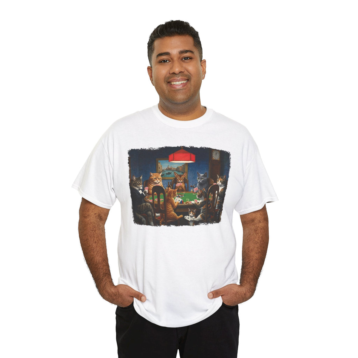 Cats Playing Poker T-Shirt — Funny Poker Cat Art Tee