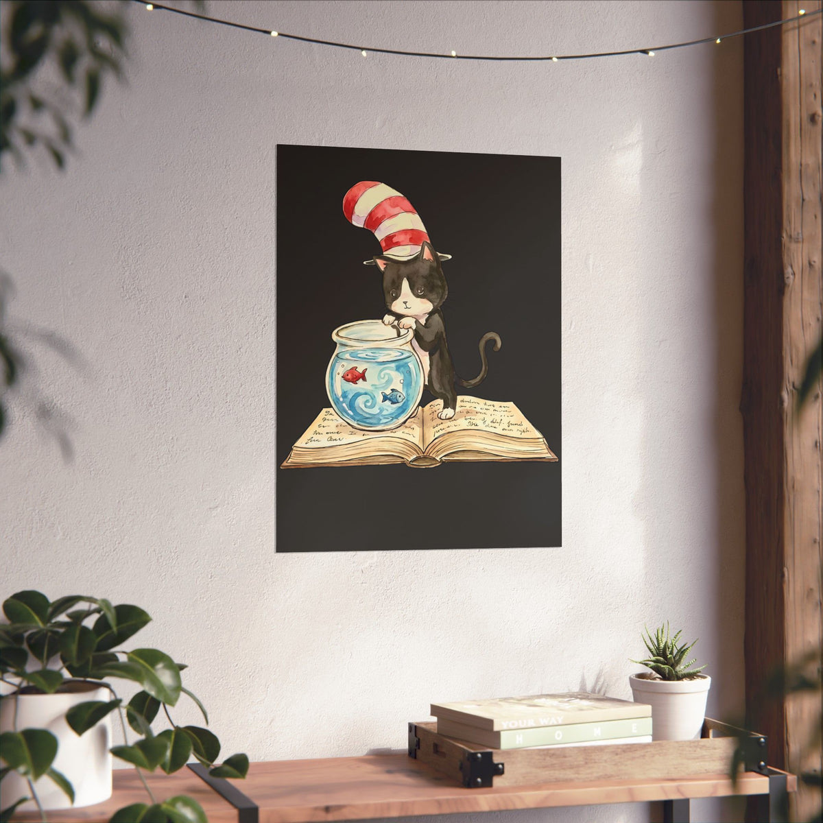 Tuxedo Cat 'Red Fish Blue Fish' Poster