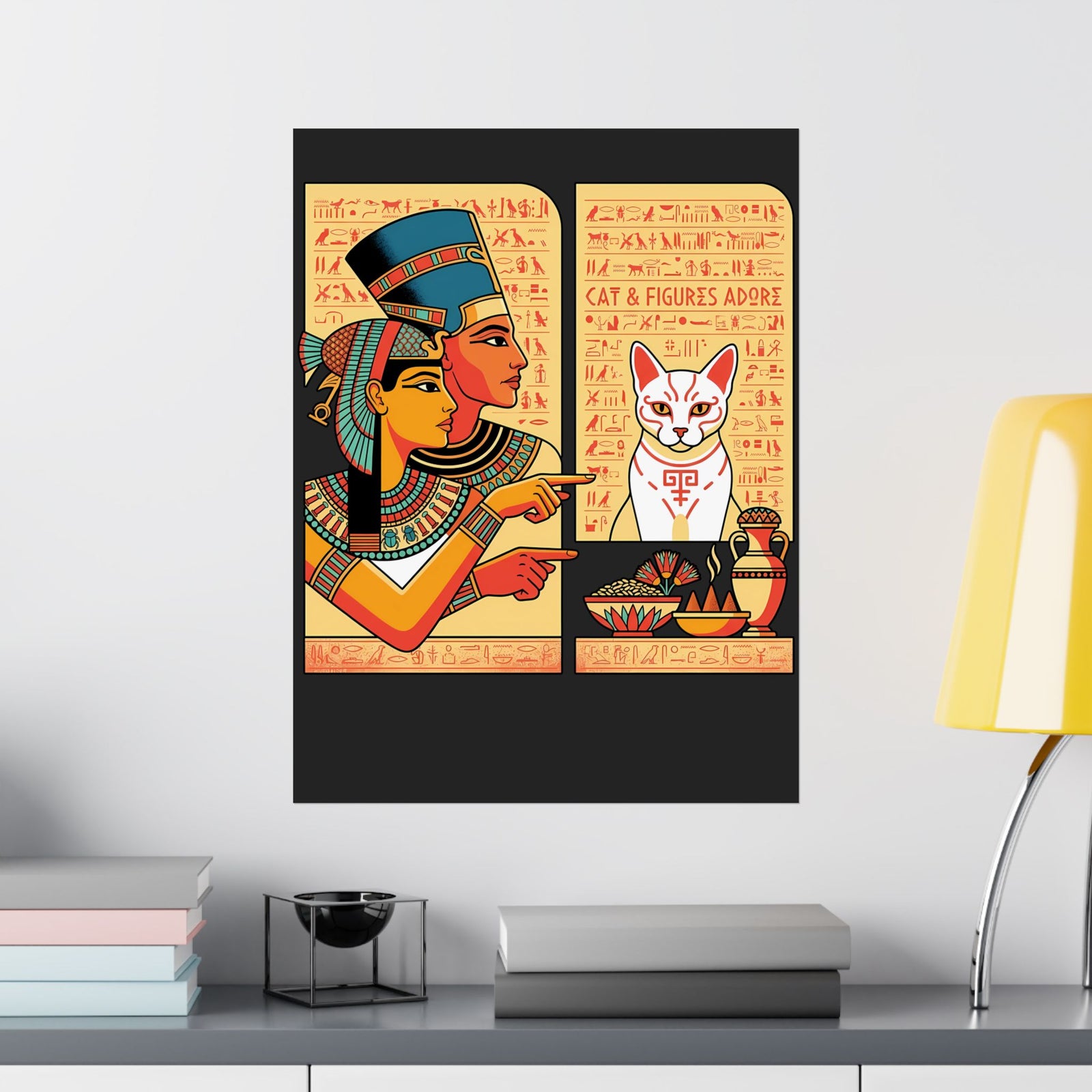Egyptian Cat Meme Poster — Funny Ancient Egypt Cat Graphic Poster