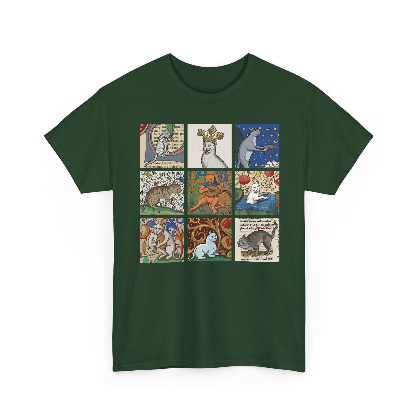 Medieval Cats T-Shirt — Vintage Heraldic Cat Design