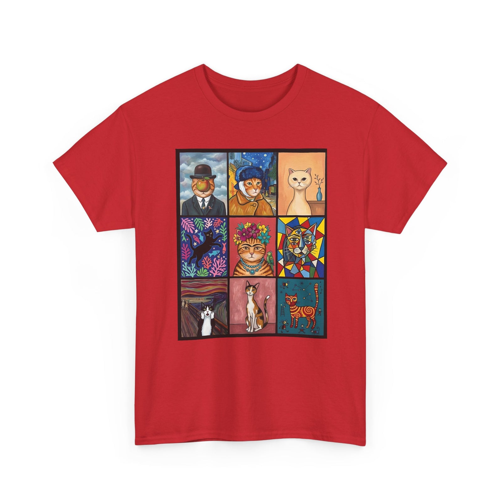 Cats & Art Graphic T-Shirt — Artworks and Cats Design
