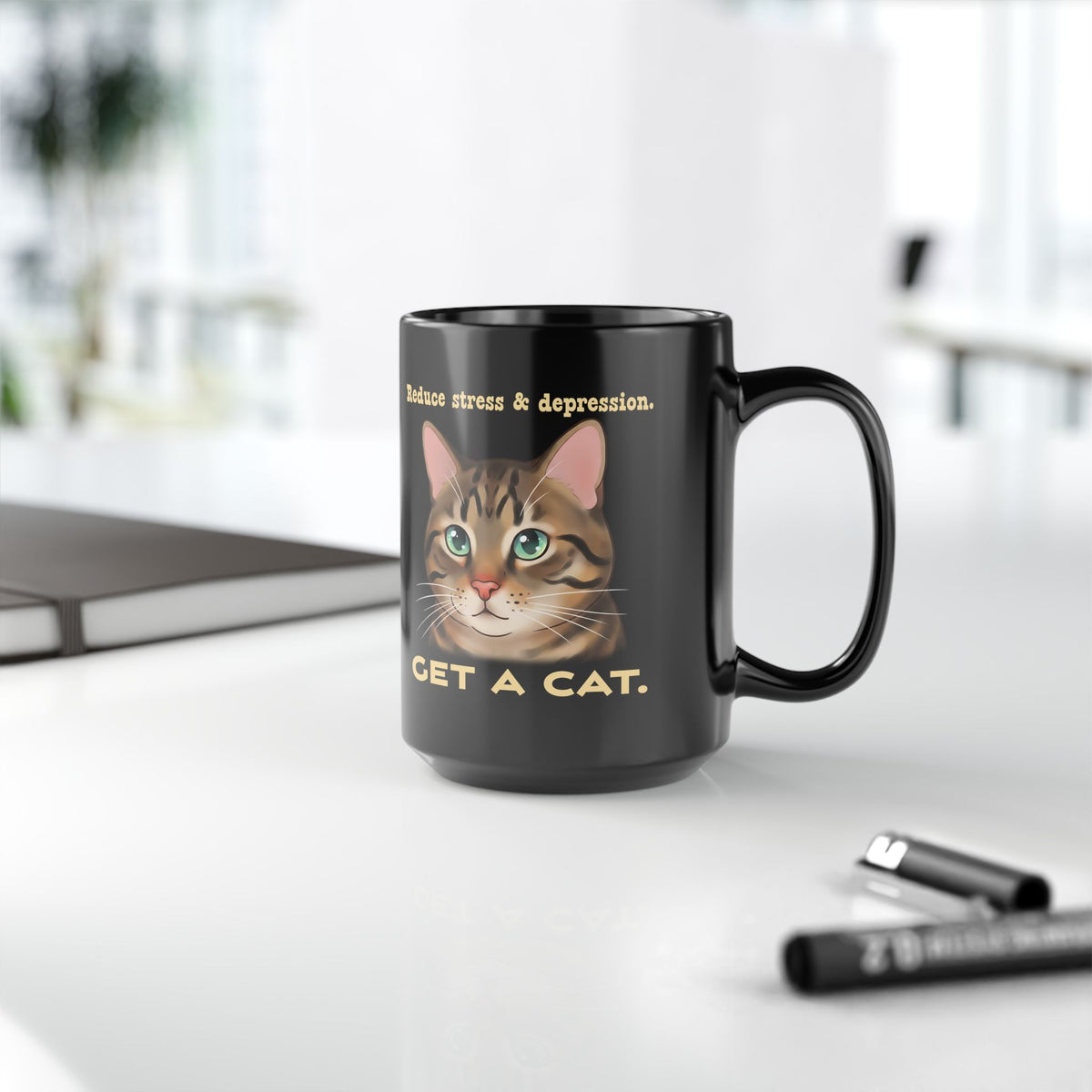 Get a Cat Black Mug — Cute Cat Lover Mug
